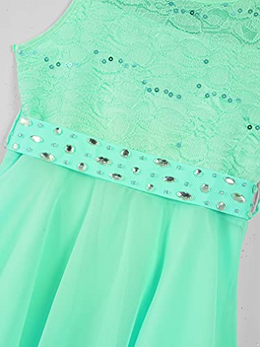 renvena Kids Sleeveless Lace Shiny Sequins Chiffon Flower Girls Dress Princess Wedding Pageant Birthday Party Gown3