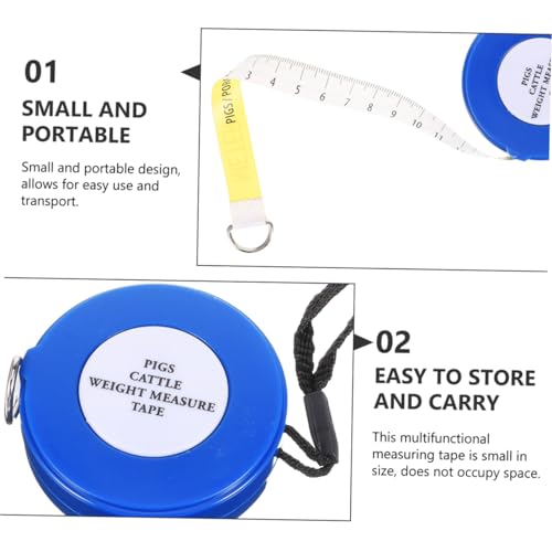 Cinta Métrica para Animales 2.5 m Azul para Peso y Medida miniatura 3