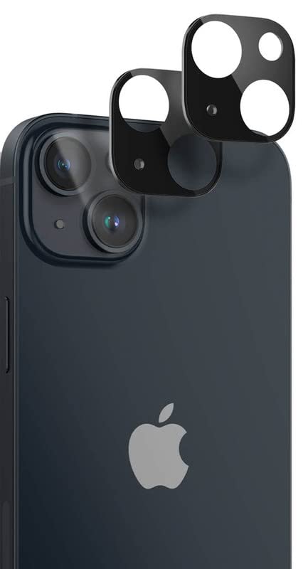 MOBIKTC Optik 9H 3D Tempered Glass Camera Lens Protector Guard for iPhone 14/14 Plus (Black) - 2 Pack