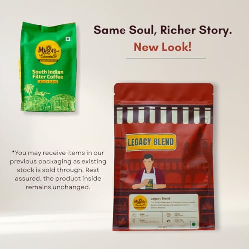 Image of MYSORE CONCERNS | Legacy Blend | Ground Coffee | South Indian Filter | 100% Pure Coffee | 250 Grams | Freshly Roasted (Pack of 1)