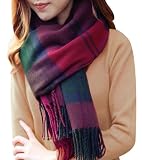 YSense Winter Scarf for Women, Fashion Long Plaid Scarves Warm Big Tartan Blanket Wrap Shawl Ladies Gifts