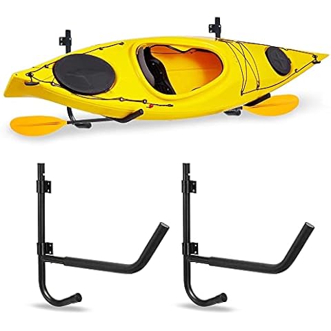 FOXCID Kayak Wall Rack 100 Pound Heavy Duty Steel Kayak Ladder Wall Mount Folding Storage Rack Cover