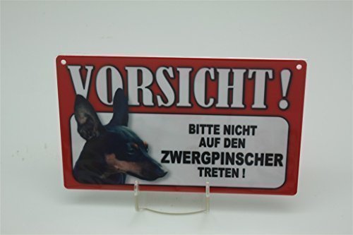 ZWERGPINSCHER - Tierwarnschild - VORSICHT Tier Warnschild 20x12 cm Hund Hunde Schild 44 Cover
