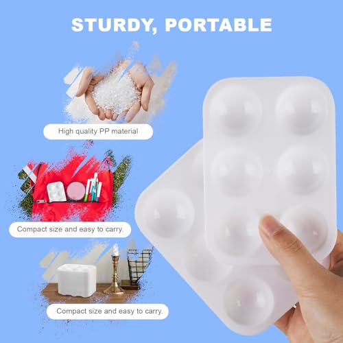 Mltanccy 32 PCS Paint Tray Palette, White Plastic Paint Pallets, 6 Well Rectangular Paint Watercolor Palette for Students, Premium Paint Holder Tray for Painting Party, DIY Craft and Art Class - Thumbnail 2
