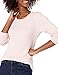 Amazon Essentials Women's Lightweight Cable Crewneck Sweater, Long Sleeve (Available in Plus Size), Light Pink, Large