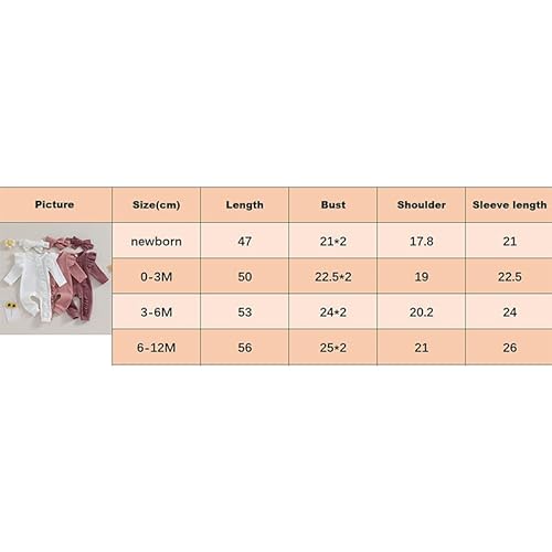 Fybitbo Infant Baby Girl Clothing Ruffle Knit Romper Jumpsuit Long Sleeve Zipper Onesie Outfit Newborn Coming Home Clothes thumb #7