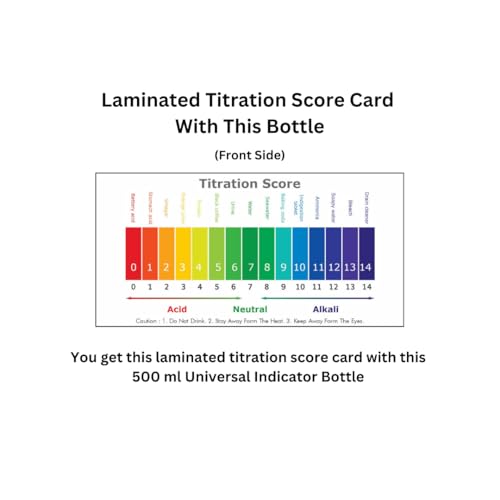 Image of Universal Indicator Solution 500 ml, (Accurate pH Scale Range from 0 to 14, Analytical Reagent Grade, Which Gives Accurate Color Range from Red to Dark Purple as per Organic Chemistry)