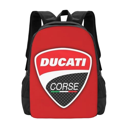 KVHSVEGO Zaino Compatibile Con Ducati - Per Uomo e Donna, Scuola, College, Leggero e Casual Per Ragazzi e Ragazze