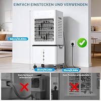Mobiler Verdunstungsluftkühler 12 L, Fernbedienung, 6 Stufen, 24h Timer, 40 dB – Ansicht 9