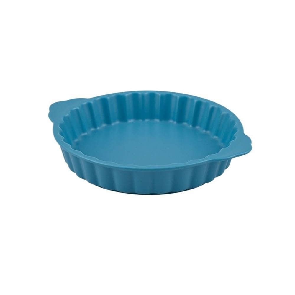 Plaque de cuisson en céramique circulaire créative à double oreille 360 ​​ml Pain(Blue)