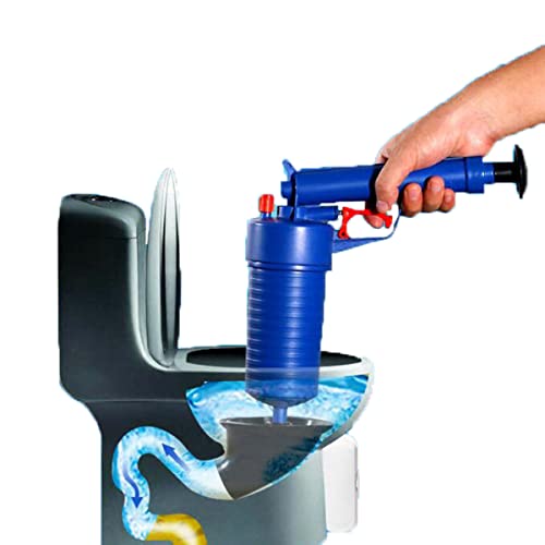 Desatascador manual de alta presión para inodoro, con tapón reemplazable para destapar inodoros, bañeras, desagües de piso y tuberías obstruidas (azul) miniatura 2