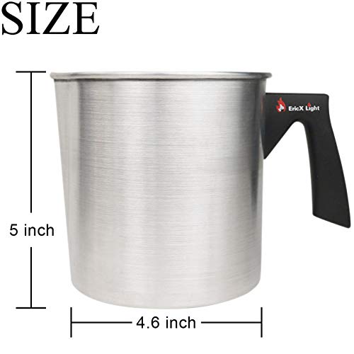 Ericx Light Candle Making Pouring Pot,2 Pounds,Double Boiler Wax Melting Pot,Dripless Pouring Spout & Heat-Resisting Handle Designed,Aluminum Construction Candle Making Pitcher #TOP1