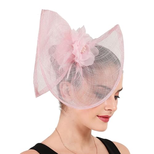 Chapeau bibi élégant avec fleur en maille accessoire cheveux
