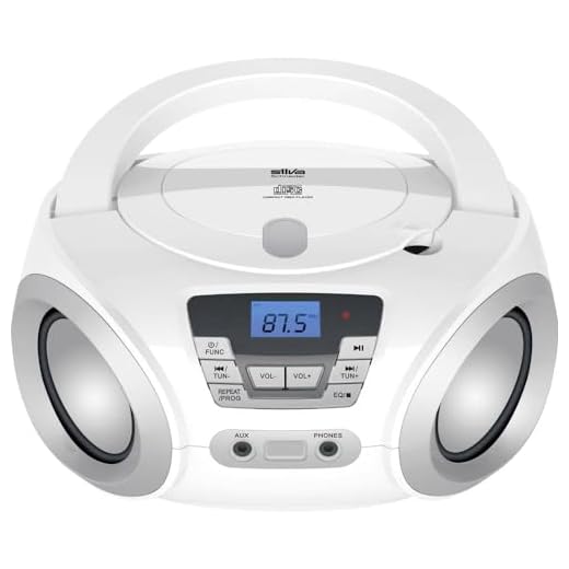 Silva-Schneider PCD 19.1 FM-radio, CD-spelare, AUX, nät- och batteridrift, vit