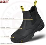 Jacata Hommes Bottes de travail Chelsea Slip sur la chaussure pour les hommes Construction industrielle Hommes Souliers d'orteil doux Botas De Trabajo Para Humbre