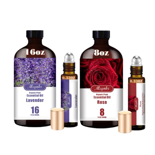 Set Aceites Esenciales de Lavanda y Rosa 16oz & 8oz