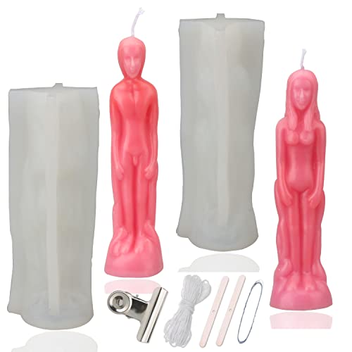 MILIVIXAY 2PCS corpo candela stampo silicone umano...