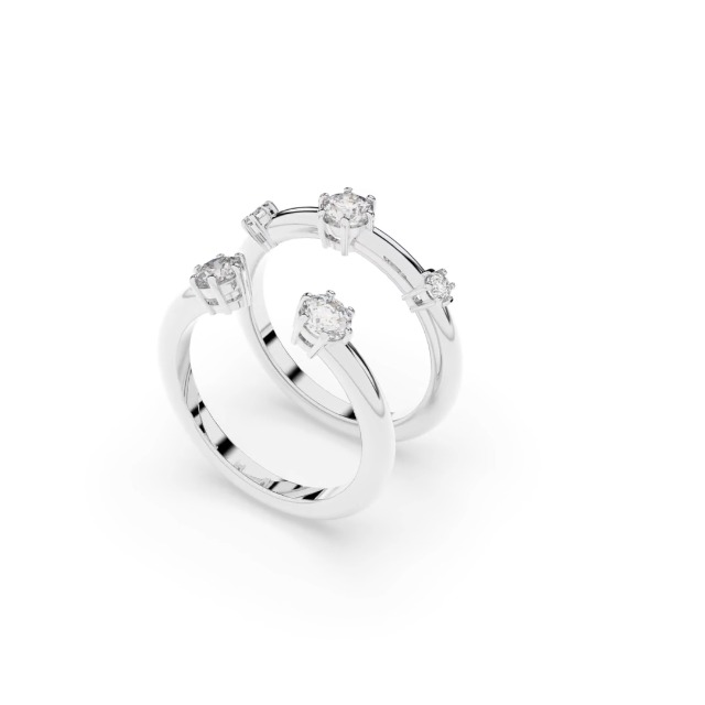 Amazon.com: Swarovski Constella ring, Set (2), Round cut, White