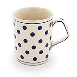 Original Bunzlauer Keramik Kaffeebecher mit eckigem Henkel 0.25 Liter im Dekor 37
