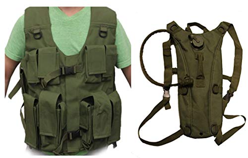 Ultimate Arms Gear Tzahal Zahal IDF Series OD Green Vest Special Israeli Defence Forces Vest + OD Olive Drab Green Hydration Pack Backpack 2.5 Liter / 84 oz. Water Drinking Bladder Reservoir Capacity System Includes Hosing, Hands Free Bite Valve, Hea Ultimate Arms Gear Tzahal Zahal IDF Series OD Green Vest Special Israeli Defence Forces Vest + OD Olive Drab Green Hydration Pack Backpack 2.5 Liter / 84 oz. Water Drinking Bladder Reservoir Capacity System Includes Hosing, Hands Free Bite Valve, Hea