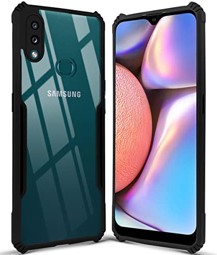 Image of Jkobi Back Cover Case for Samsung Galaxy A10s (Crystal Glass Back | Camera Protection | Shockproof Bumpers | Professional Black)