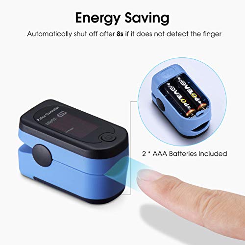 Pulse Oximeter Fingertip, ATMOKO SpO2 Blood Oxygen Saturation Monitor Heart Rate Monitor with Large LED Display Finger Pulse Meter, Included Batteries and Lanyard for Home, Exercise and Travel Use - Thumbnail 7