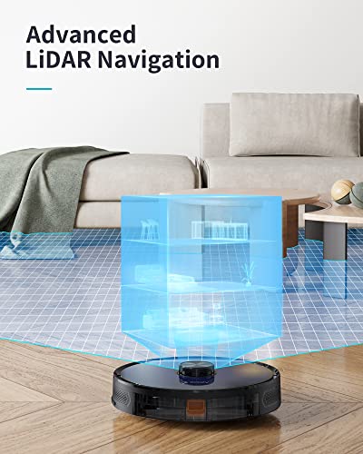 Ecozy Ld200B Robot Vacuum And Mop Cleaner With Lidar Navigation, 3500Pa Suction, Large Individual Dustbin And Water Tank, Compatible With Alexa, Multi-Floor Mapping, Ideal For Pet Hair (Blue) #TOP1