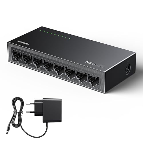 UGREEN Switch Ethernet Gigabit 8 Ports RJ45 Hub Réseau Splitter Multiprise 10 100 1000Mbps Idéal pour Bureau et Maison Plug Play Compatible avec PC Routeur...