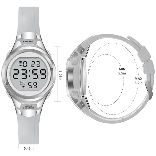 Timever L6662S-SILVERGREY-TEUS Watches For Women Sport Digital Womens Watch Waterproof thumb #2