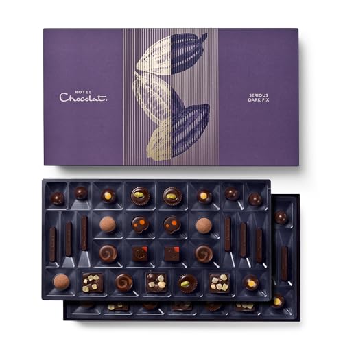 Image of Hotel Chocolat Chocolate Gift Box - Dark Chocolate Assortment, 58 Pieces, Gourmet Chocolate Gift