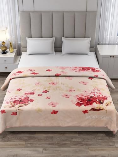 Image of Monte Carlo Double Bed Heavy Winter Blanket (160 X 220) Roman Plus 1 Ply Super Soft 550 GSM | 3 KG, (240x220 CM), Beige