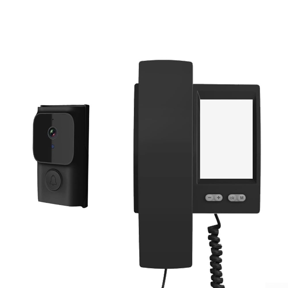 Videocitofono con schermo IPS da 3,5 pollici, comunicazione bidirezionale wireless, visione notturna a infrarossi, nessuna configurazione Internet, campanello regolabile per uso domestico (nero)