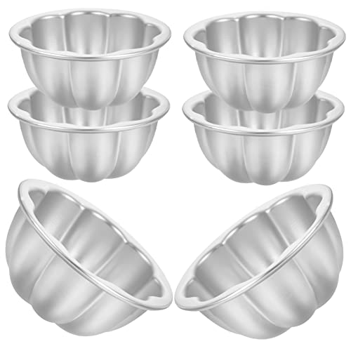 ULTECHNOVO 6 Piezas Molde para Pasteles de Aluminio Resistente Alta Temperatura Antiadherente para Cupcakes Pudines y Postres para Hornear Casa