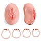 NAIXBTY Gefälscht Frauen Vagina Peniskäfig Keuschheitsgürtel mit Realistischer Schamlippen Sissy-Keuschheitskäfig Set Extreme Mit 4 Cockringe Cock Bondage Sex Spielzeug für Männer und Homosex (95mm)