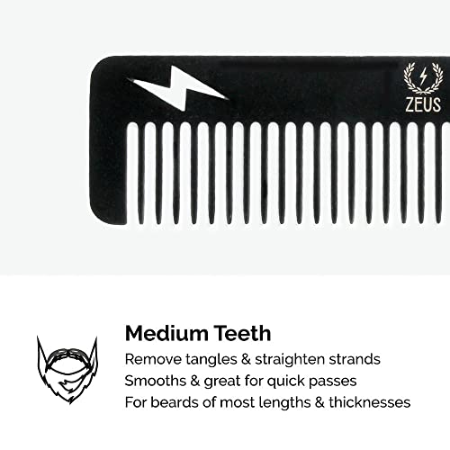 Zeus Handmade Stainless Steel Beard & Mustache Comb, Edc, Heavy-Duty, Sturdy, Durable, Hair Styling, Anti-Static Comb - T22 #TOP2