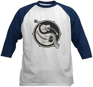 CafePress Yin Band Kids Baseball Jersey Kids Cotton Baseball Jersey, 3/4 Raglan Sleeve Shirt Navy/White