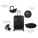 Quiksilver Chimaca Suitcases Hardside Luggage with Spinner Wheels, Large 3-Piece Set (20/26/30) (Black) - Image 2
