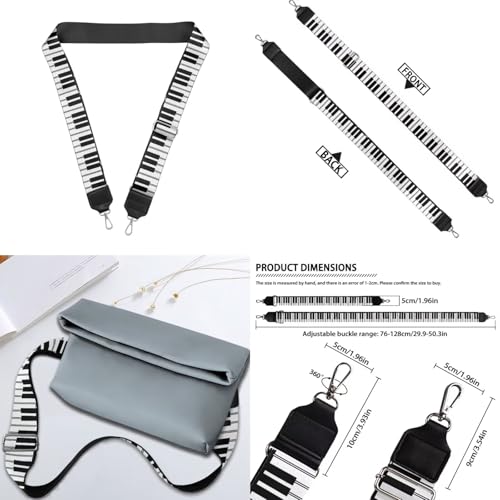 Image of Jeiento Replacement Shoulder Strap,2 Piece Set Guitar Style Handbag Crossbody Strap Adjustable Guitar Straps for Women Girls
