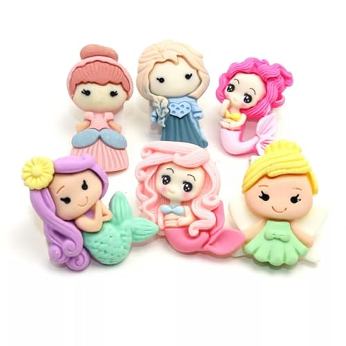 20pcs Resin Girls Cute Princess Flatback Cabochons -Default2