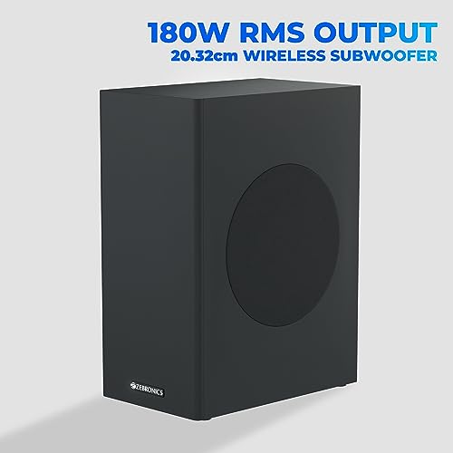 Image of ZEBRONICS Juke BAR 900 360 Watts Dolby Audio Soundbar with Wireless Subwoofer, Display, Bluetooth V5.3, HDMI (ARC), Optical in, USB, AUX, RGB LED Light, Wall Mount Bracket & Fasteners