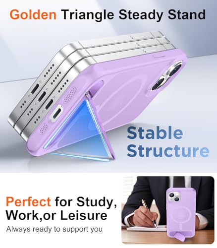Image of Magnetic Compatible with iPhone 14 Case /iPhone 13 Case,[Built-in Invisible Kickstand][Compatible with MagSafe][Military Grade Shockproof] Slim Translucent Matte Phone Case for iPhone 14 /13 6.1 inch