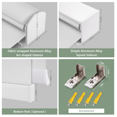 ZSHINE Motorized Blackout Window Blinds Customize Width Remote Control Rechargeable Motor Roller Shades for Windows, Home, Office, Hotel, Club, Restaurant(82026A)… - Thumbnail 5