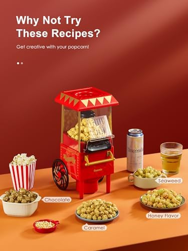 Bild 4 - Popcornmaschine, Reemix Popcorn Maker für Zuhause, 2 Minuten schnelles,Fat Free,Oil-Free, leistungsstarke 1200 Watt, Für Fußballabend und Weihnachtsfeiern