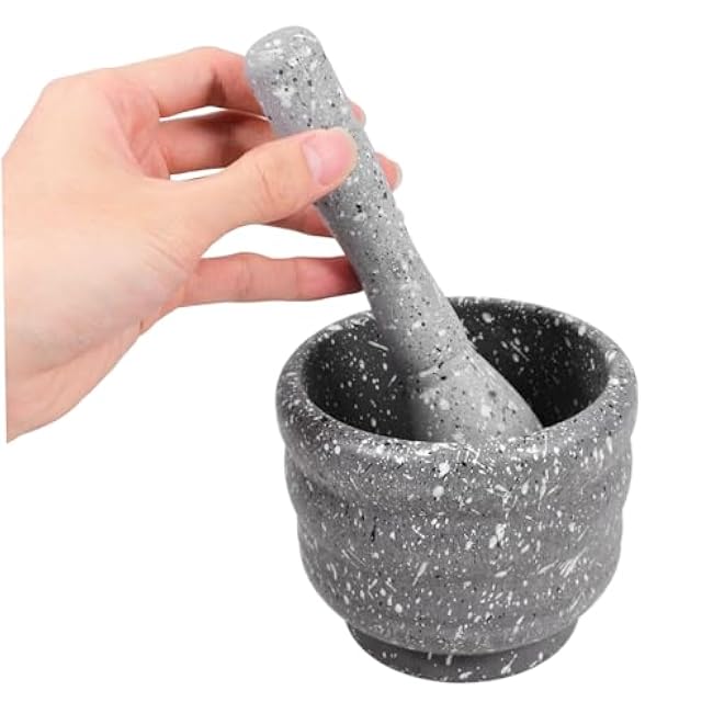 PRETYZOOM Manual Garlic Crusher Pestle Set Convenient Kitchen Tool for Crushing Garlic Spices and Seasonings and Versatile Grinding Bowl for Home Cooking