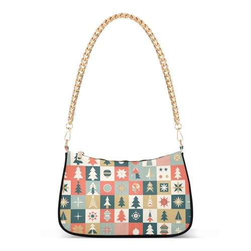 Sac à main bandoulière tendance motif patchwork icône de Noël pour mères