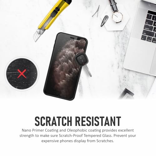 Image of SupCares Privacy Tempered Glass for iPhone 11 Pro Max and iPhone Xs Max (6.5 Inch) With Installation Kit | Military-Grade Gorilla Screen Protector | Edge to Edge Coverage | Black