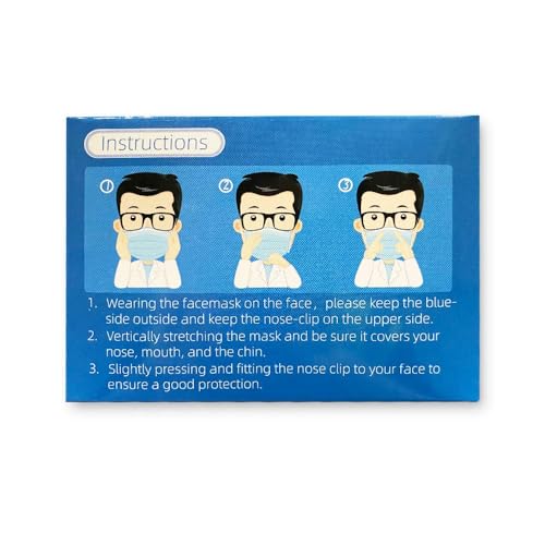 Image of Jointown Disposable Face Mask - 3 Ply Filter Protection Face Masks, 50 Pack Blue