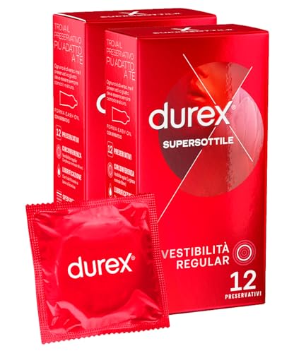 Durex Contatto Comfort Preservativi Sottili (0,055 mm) ad Alta Sensibilità, 24 Profilattici