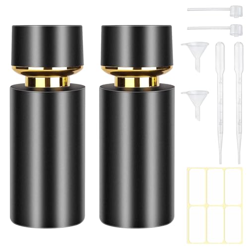 2pcs 50ml Glass Spray Bottle for Perfume,Refillable Travel Perfume Atomizer Bottles,Black Portable Cologne Atomizer Empty Bottle.(Black)