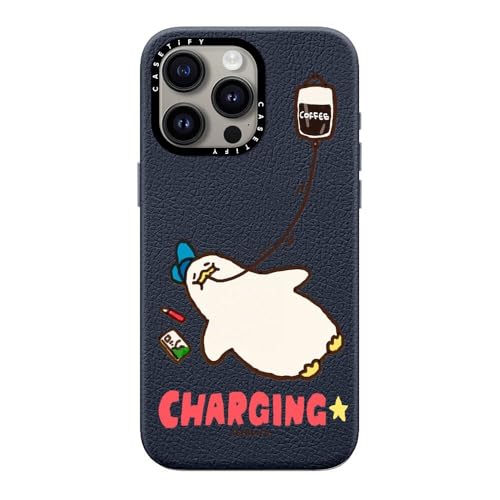 CASETiFY MagSafe �Ή� �y�u�� iPhone 15 Pro Max �P�[�X [MagSafe �ɑΉ� / 1.5m����̗����������N���A / MagSafe �ɑΉ�] - Charging- - �l�C�r�[�u���[